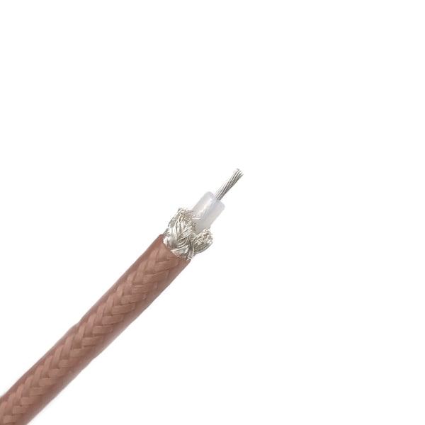 RG-400/U Coaxial Cable, Double-Shielded, 0.195" Diameter Coax with Tan FEP Jacket, 1 ft Length
